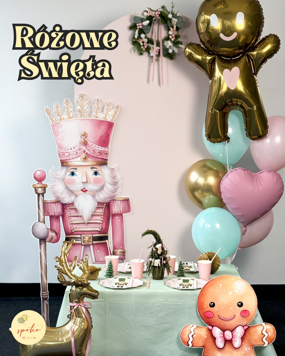 Różowe Święta – pastelowe dekoracje Spoko Motyw